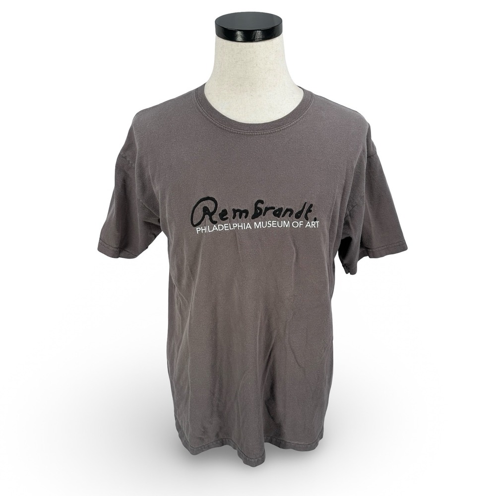 Vintage Philadelphia Museum of Art Rembrandt T-Shirt MOMA Gray Mens‎ Large USA